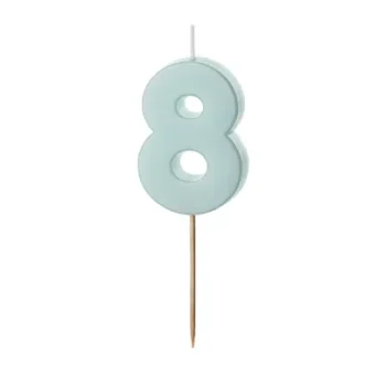 Świeczka – Cyfra “8” – miętowa, 5.5 cm – Dekoracje imprezowe – Szalony.pl