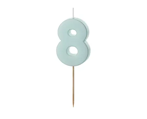 Świeczka - Cyfra "8" - miętowa, 5.5 cm