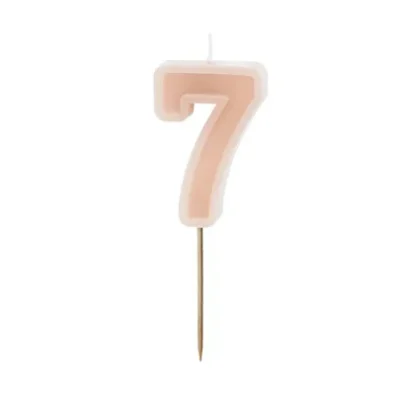 Świeczka – Cyfra “7” – brudny róż, 6 cm – Dekoracje imprezowe – Szalony.pl