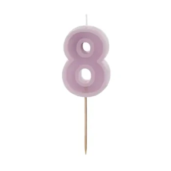 Świeczka – Cyfra “8” – fioletowa, 6 cm – Dekoracje imprezowe – Szalony.pl