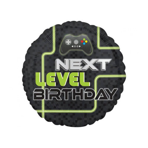 Balon z helem: Happy Birthday, Pad do gry, 18"