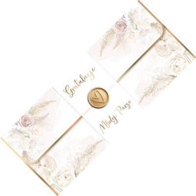 Kartka okolicznościowa – Młodej parze, koperta beż – Kartki ślubne – Szalony.pl