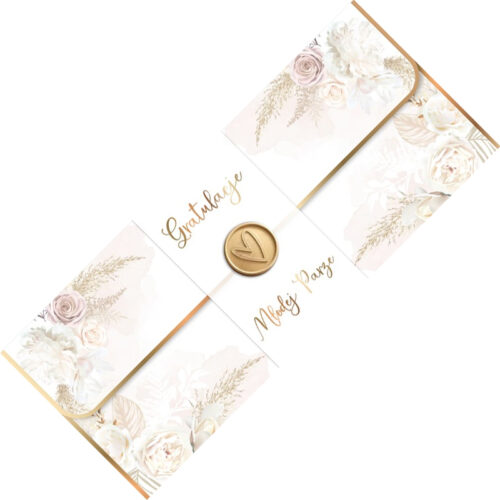 Kartka okolicznościowa - Młodej parze, koperta beż