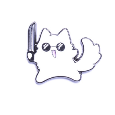 Pin – Kot w okularach z nożem – Prezenty – Szalony.pl