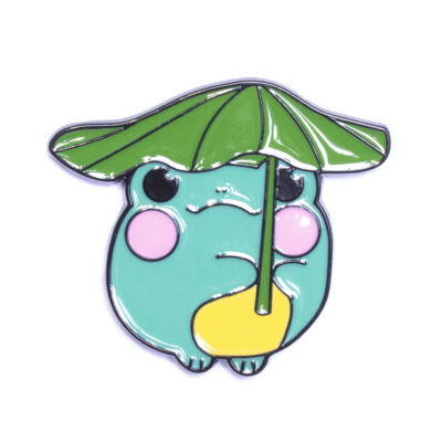 Pin – Żaba z parasolem z liścia – Prezenty – Szalony.pl