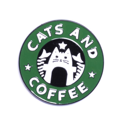 Pin – Cats and Coffee – Prezenty – Szalony.pl
