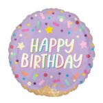 Balon bez helu: Happy Birthday, pączki, 18″ – Balony foliowe – Szalony.pl