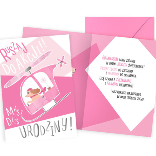 Kartka okoliczonściowa - Pies w helikopterze