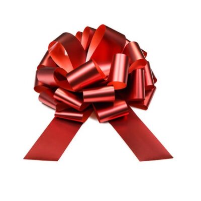 Kokarda dekoracyjna DIY – Czerwona, 40 cm – Dekoracje na Boże Narodzenie – Szalony.pl