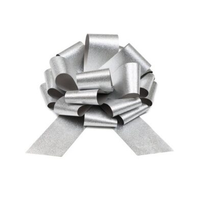 Kokarda dekoracyjna DIY – Srebrna, 30 cm – Dekoracje na Boże Narodzenie – Szalony.pl