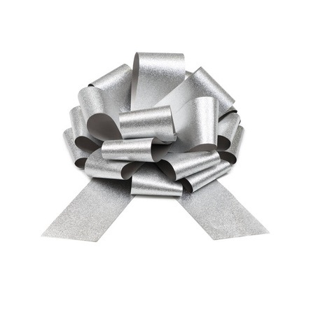 Kokarda dekoracyjna DIY - Srebrna, 30 cm