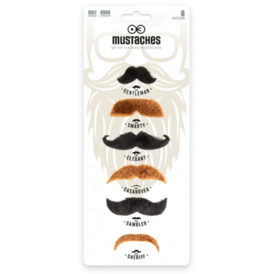 Zestaw sztucznych wąsów – 6szt, czarne i brązowe – Przebrania imprezowe – Szalony.pl