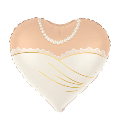 Balon bez helu: Serce, suknia, 45 cm – Balony foliowe – Szalony.pl