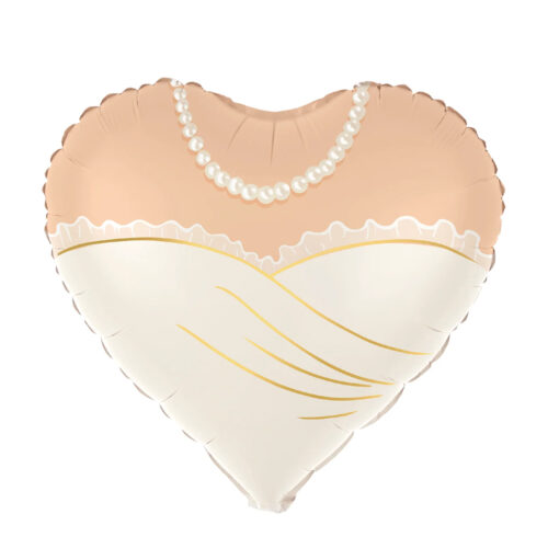 Balon z helem: Serce, suknia, 45 cm