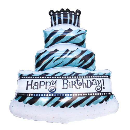 Balon z helem: Tort niebieski, 80 cm