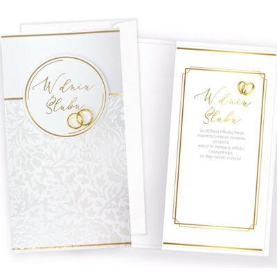 Kartka okolicznościowa – W dniu Ślubu, obrączki – Kartki ślubne – Szalony.pl