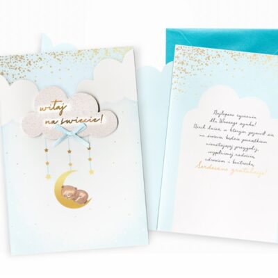 Kartka okolicznościowa – Witaj na świecie, księżyc – Kartki na narodziny – Szalony.pl