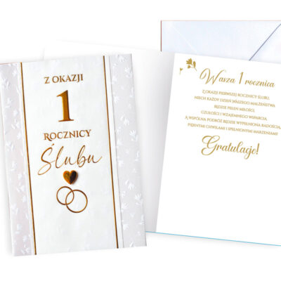 Kartka okolicznościowa – 1 rocznica ślubu – Kartki na rocznicę ślubu – Szalony.pl