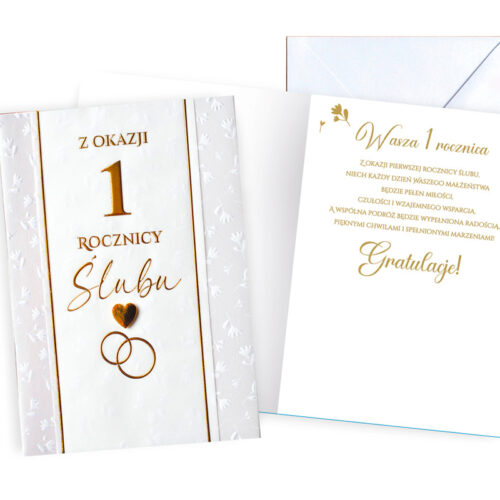 Kartka okolicznościowa - 1 rocznica ślubu