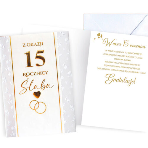 Kartka okolicznościowa - 15 rocznica ślubu