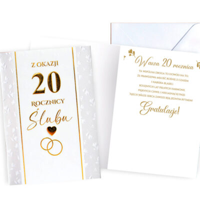 Kartka – 20 rocznica ślubu – Kartki na rocznicę ślubu – Szalony.pl