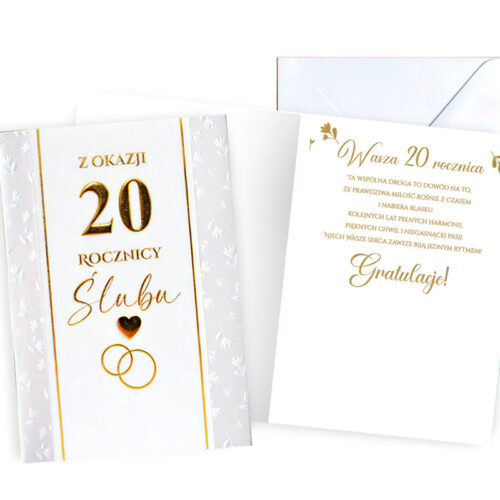 Kartka - 20 rocznica ślubu