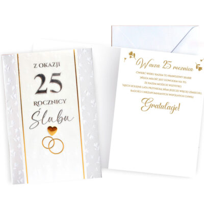 Kartka okolicznościowa – 25 rocznica ślubu – Kartki na rocznicę ślubu – Szalony.pl