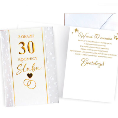 Kartka okolicznościowa – 30 rocznica ślubu – Kartki na rocznicę ślubu – Szalony.pl