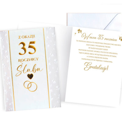 Kartka okolicznościowa – 35 rocznica ślubu – Kartki na rocznicę ślubu – Szalony.pl
