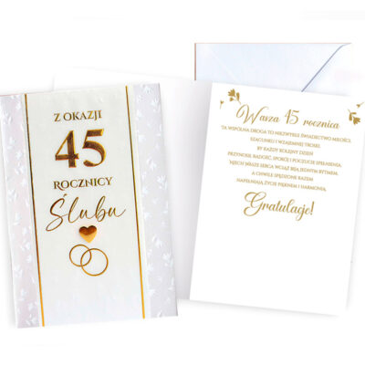 Kartka okolicznościowa – 45 rocznica ślubu – Kartki na rocznicę ślubu – Szalony.pl