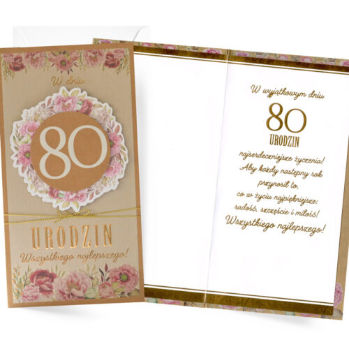 Kartka - W dniu 80 urodzin