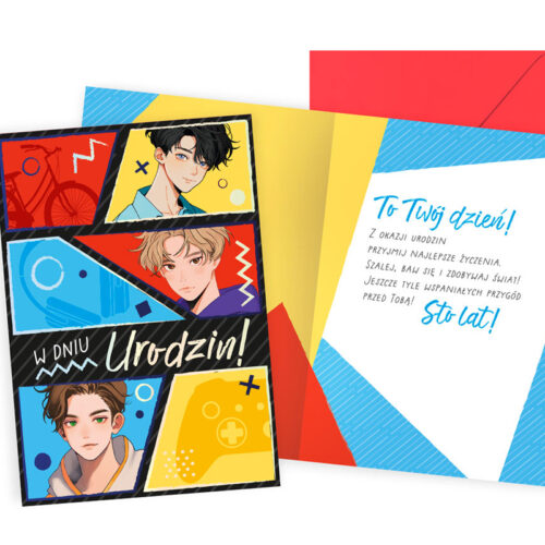Kartka urodzinowa - Anime, 3chłopców
