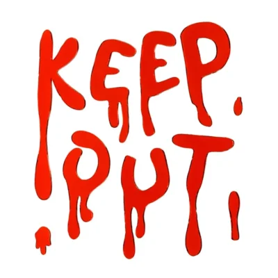 Naklejki żelowe – Keep Out, czerwone – Dekoracje na Halloween – Szalony.pl
