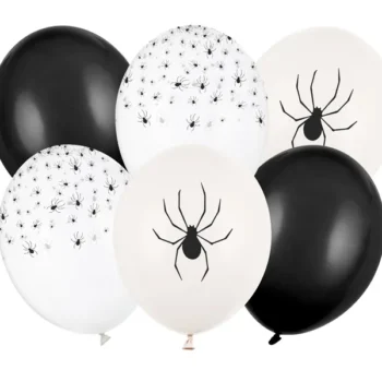 Balony bez helu: Pająki 30cm, 6 szt. – Balony gumowe w paczkach – Szalony.pl