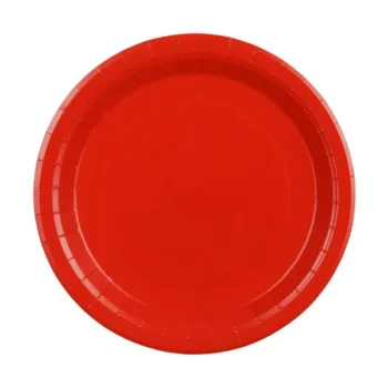 Talerzyki papierowe – czerwone, 23 cm (6 szt.) – Dekoracje na Halloween – Szalony.pl