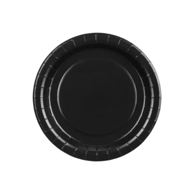 Talerzyki papierowe – czarne, 18 cm (6 szt.) – Talerzyki papierowe – Szalony.pl