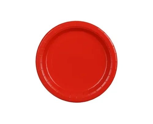 Talerzyki papierowe - czerwone, 18 cm (6 szt.)