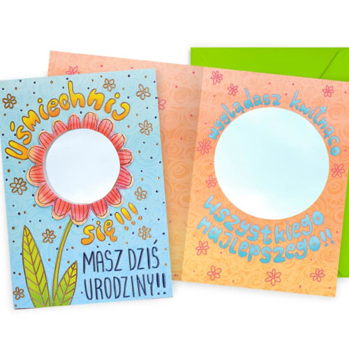 Kartka urodzinowa - Lusterko, uśmiechnij się kwiat