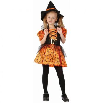Strój – Pomarańczowa czarownica, rozmiar 120/130cm – Halloween – Szalony.pl