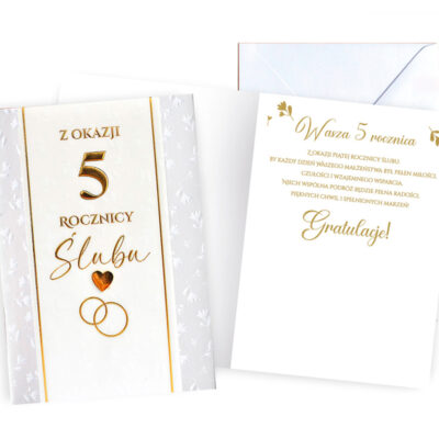 Kartka okolicznościowa – 5 rocznica ślubu – Kartki na rocznicę ślubu – Szalony.pl