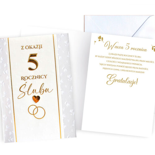 Kartka okolicznościowa - 5 rocznica ślubu