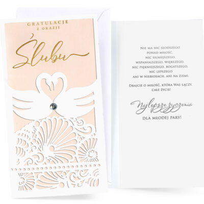 Kartka okolicznościowa – Ślub, łabędzie – Kartki ślubne – Szalony.pl