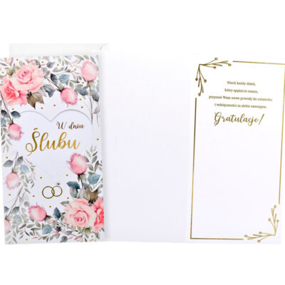 Kartka okolicznościowa – Ślub, róże kolor – Kartki ślubne – Szalony.pl