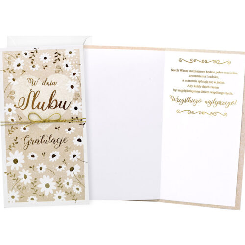 Kartka okolicznościowa - Ślub, stokrotki