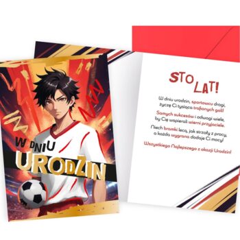 Kartka urodzinowa – Anime, piłkarz – Kartki na ogólne urodziny – Szalony.pl
