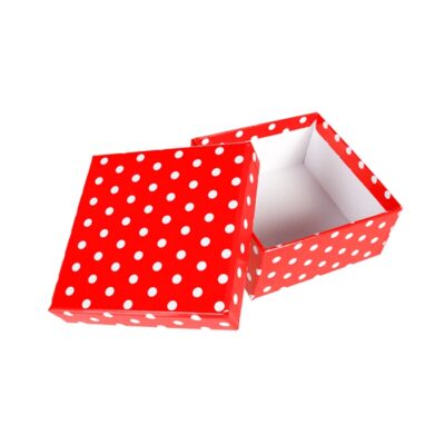 Pudełko prezentowe – Czerwone w kropki, 22,5×22 cm – Pudełka prezentowe – Szalony.pl