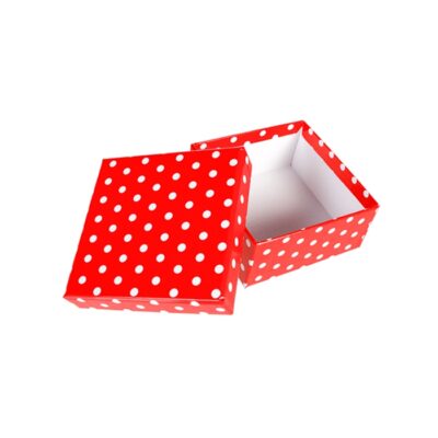 Pudełko prezentowe – Czerwone w kropki, 22,5×22 cm – Pudełka prezentowe – Szalony.pl