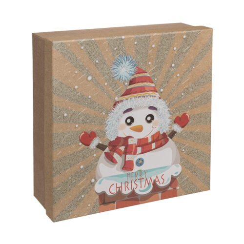 Pudełko prezentowe - Bałwanek, 18x18 cm