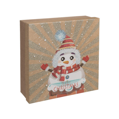 Pudełko prezentowe - Bałwanek, 14x14 cm