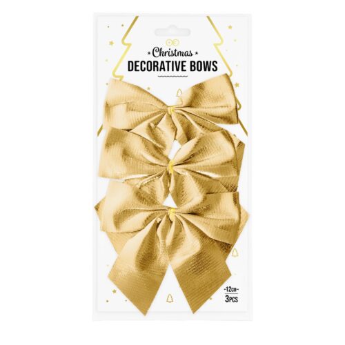 Kokardy świąteczne - złote, 12x10cm 3szt.